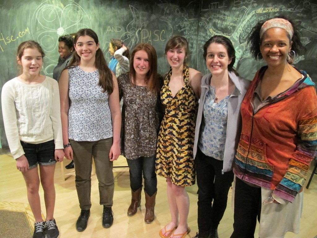 Playwright Marella Martin (second from right) with Director Cynthia Henderson (far right) and the cast of NIGHT BLIND - Acting Out NY, Ithaca - NY